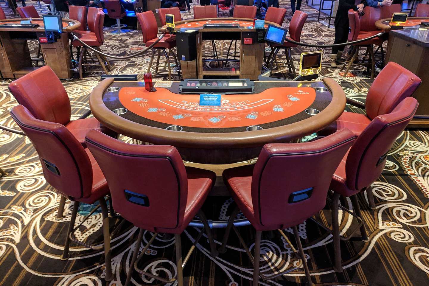 Blackjack table at Del Lago Resort and Casino