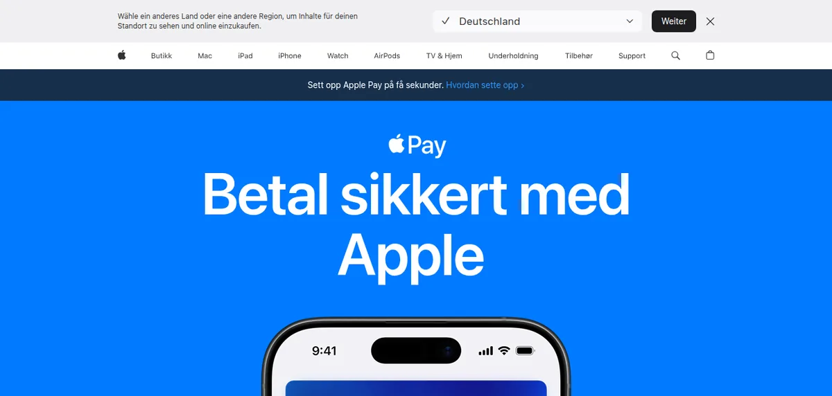 Apple Pay på norsk