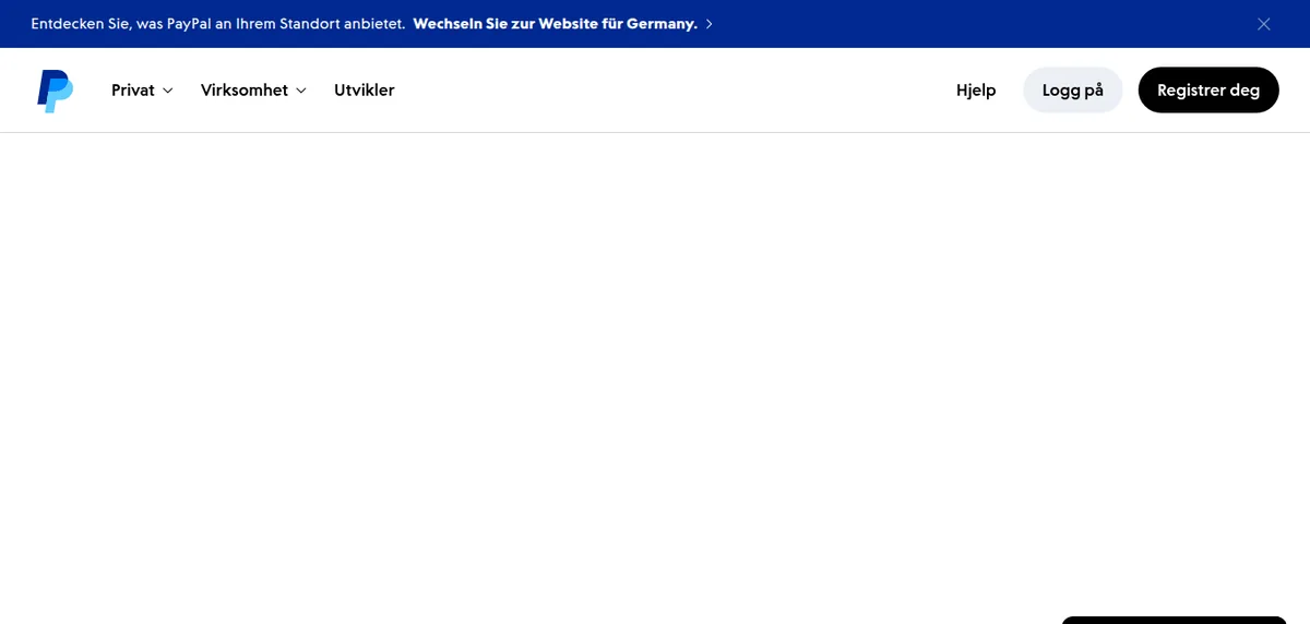 PayPal sine norske sider