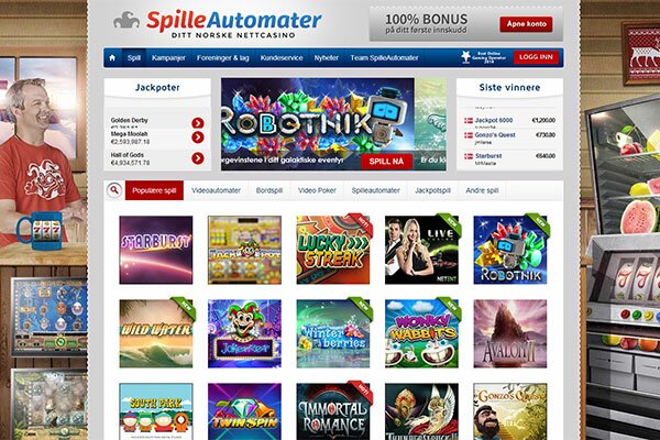 skjermdump av spilleautomater casino spill